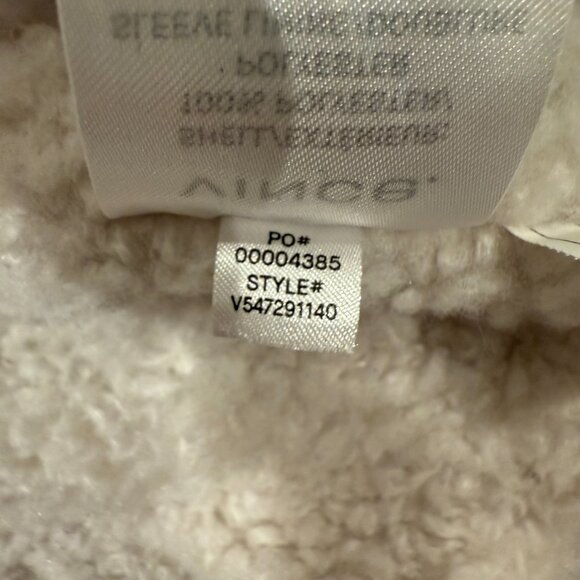 Vince Hooded Bomber Jacket XS Ceramic Cream Faux Fur Lined - Picture 11 of 13